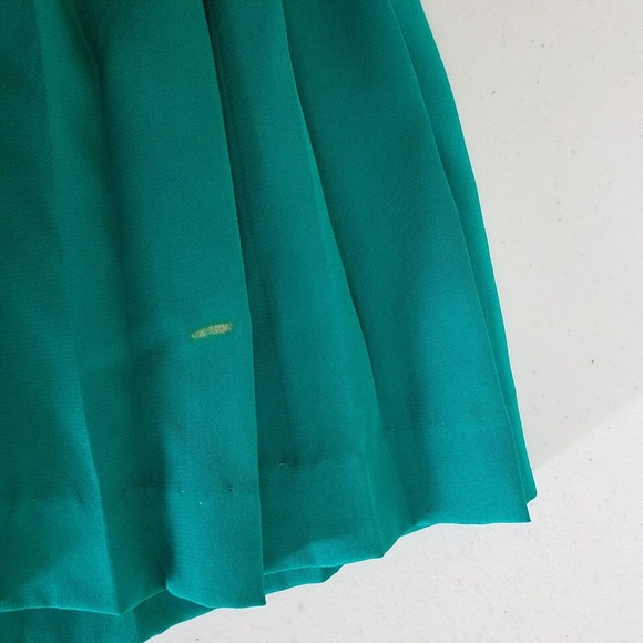 Vintage Carole M Studio Wrap Blouson Lace Collar Pleated Skirt Dress Womens 12 - Picture 8 of 8